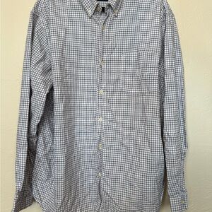 Chaps Men's White and Blue Plaid Button Down Shirt